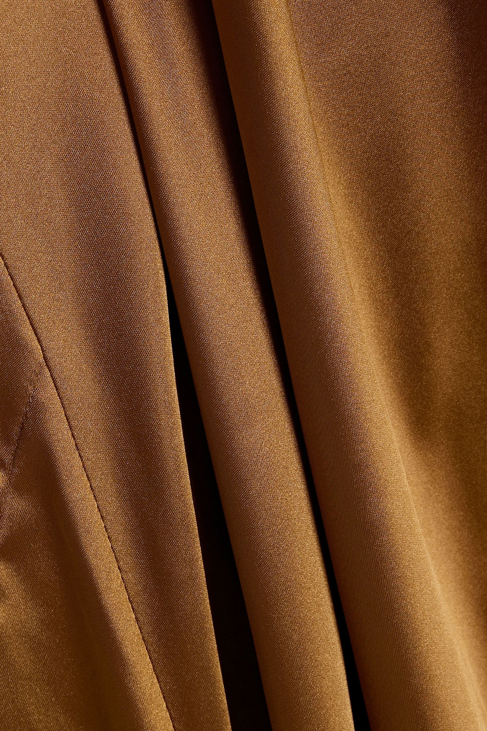 Norma Kamali Maria Draped Satin Gown In Brown