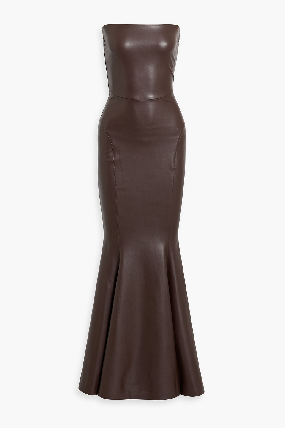 Norma Kamali Strapless Gown In Brown