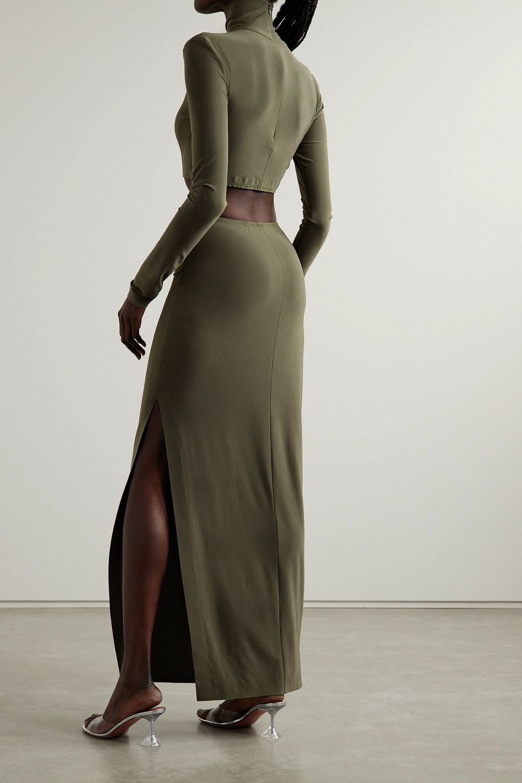NORMA KAMALI Cropped stretch-jersey turtleneck top and maxi skirt set