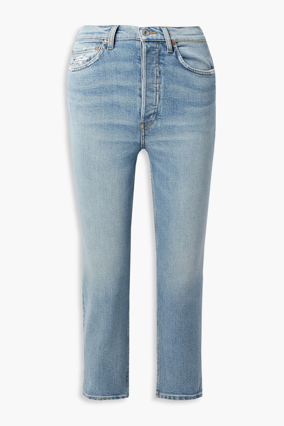 RE/DONE Comfort Stretch cropped high-rise straight-leg jeans