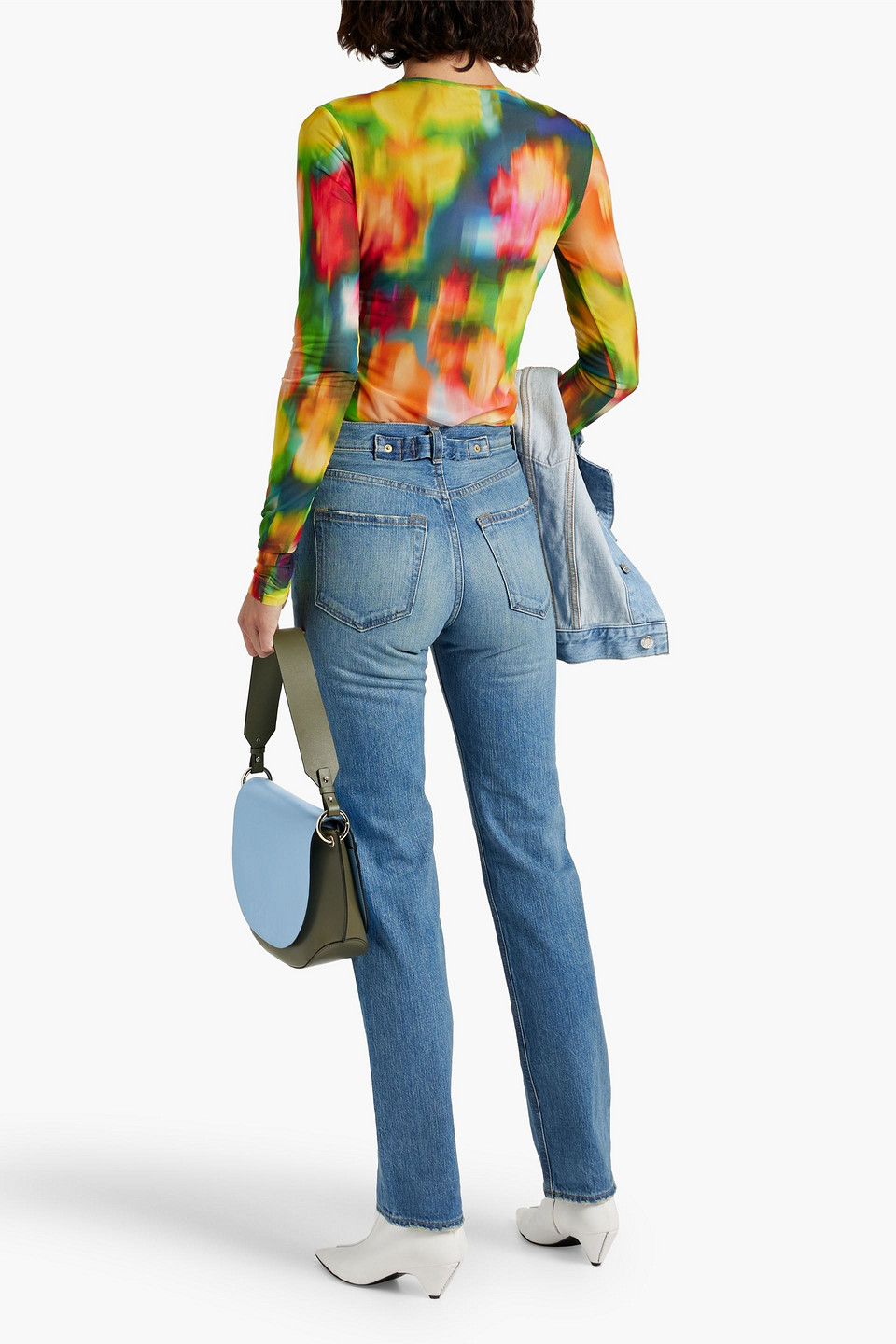 Shop Tu Es Mon Tresor The Labradorite Mid-rise Slim-leg Jeans In Mid Denim