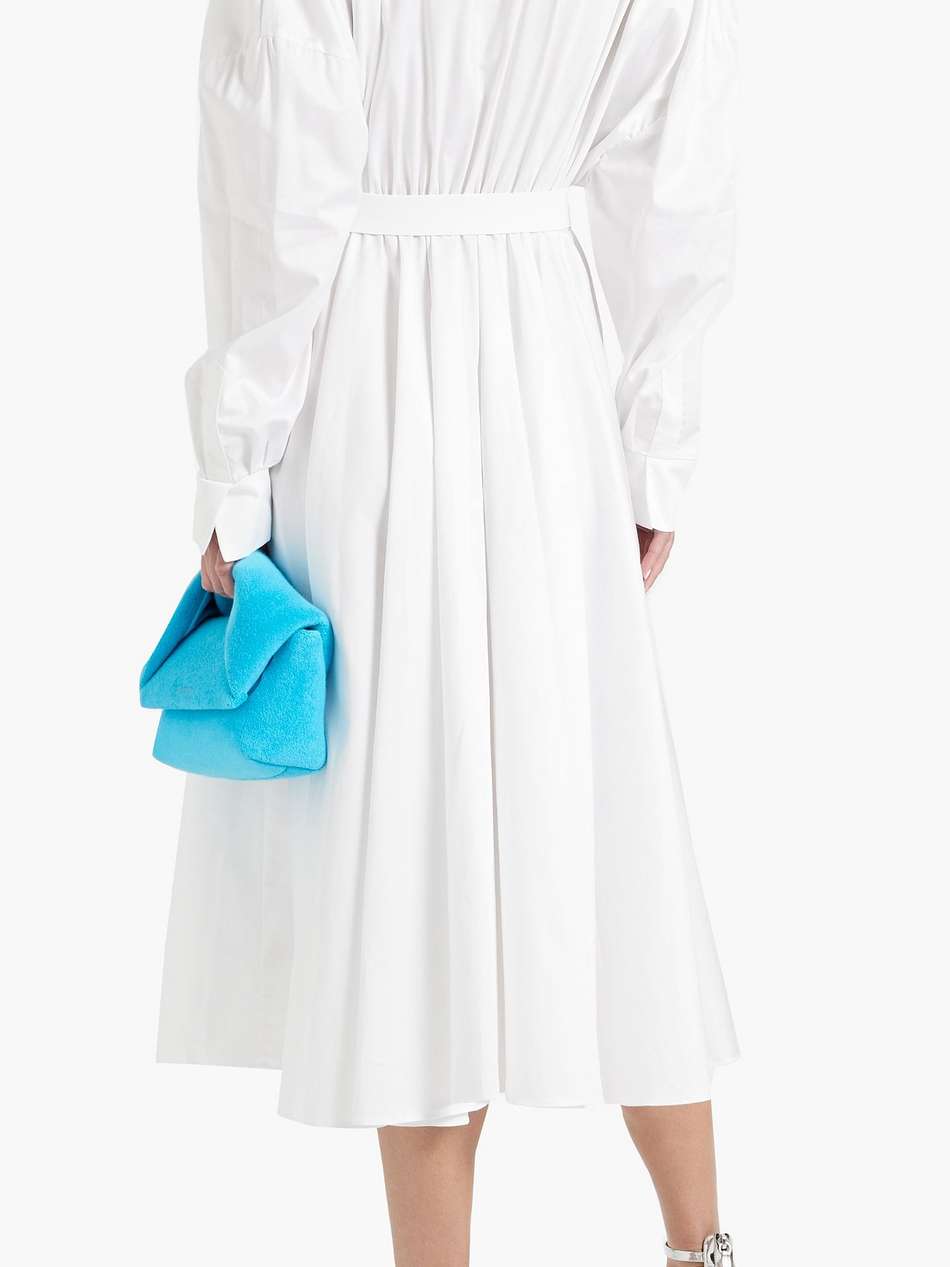 belted cotton-poplin midi shirt dress