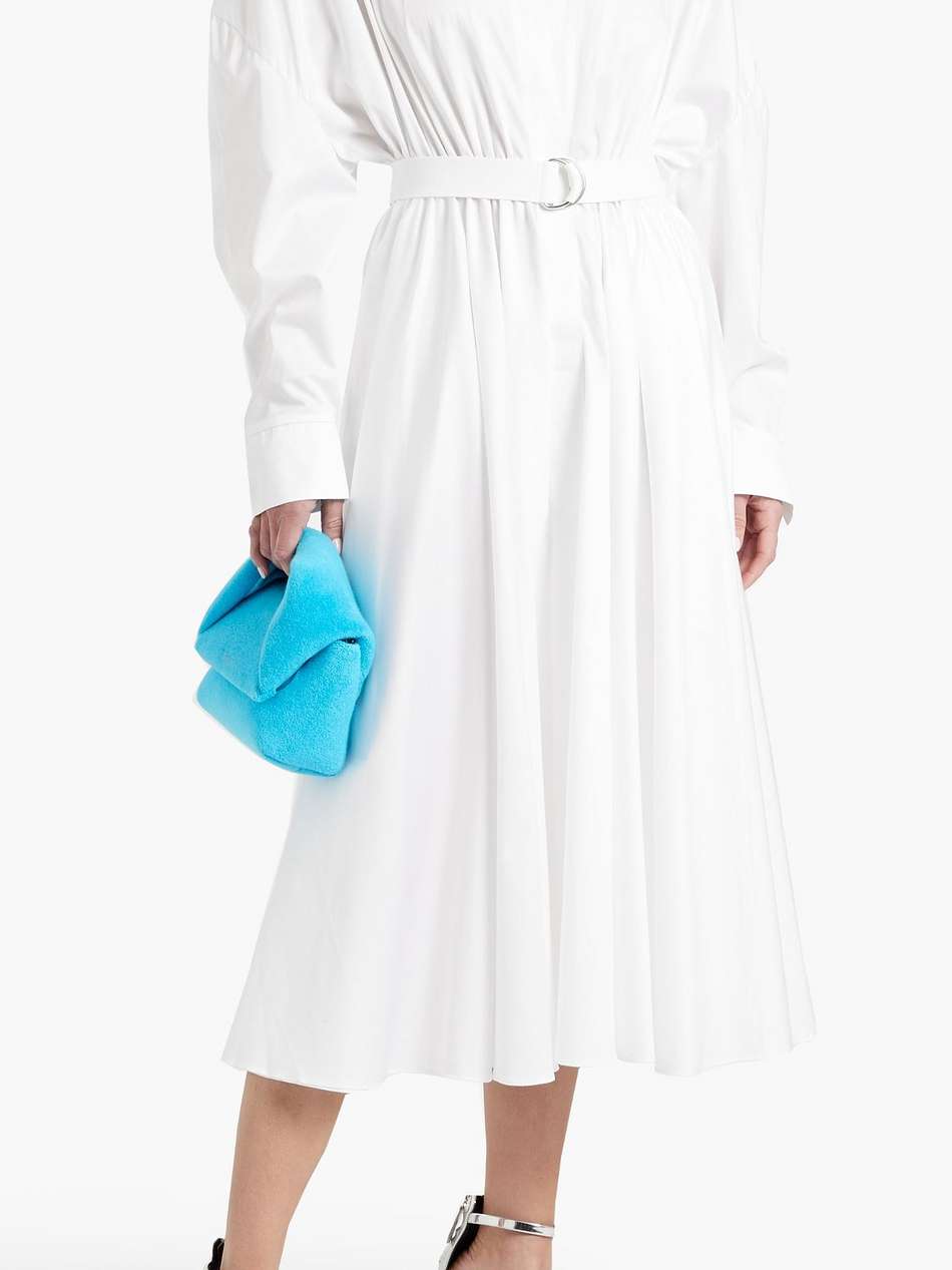 belted cotton-poplin midi shirt dress