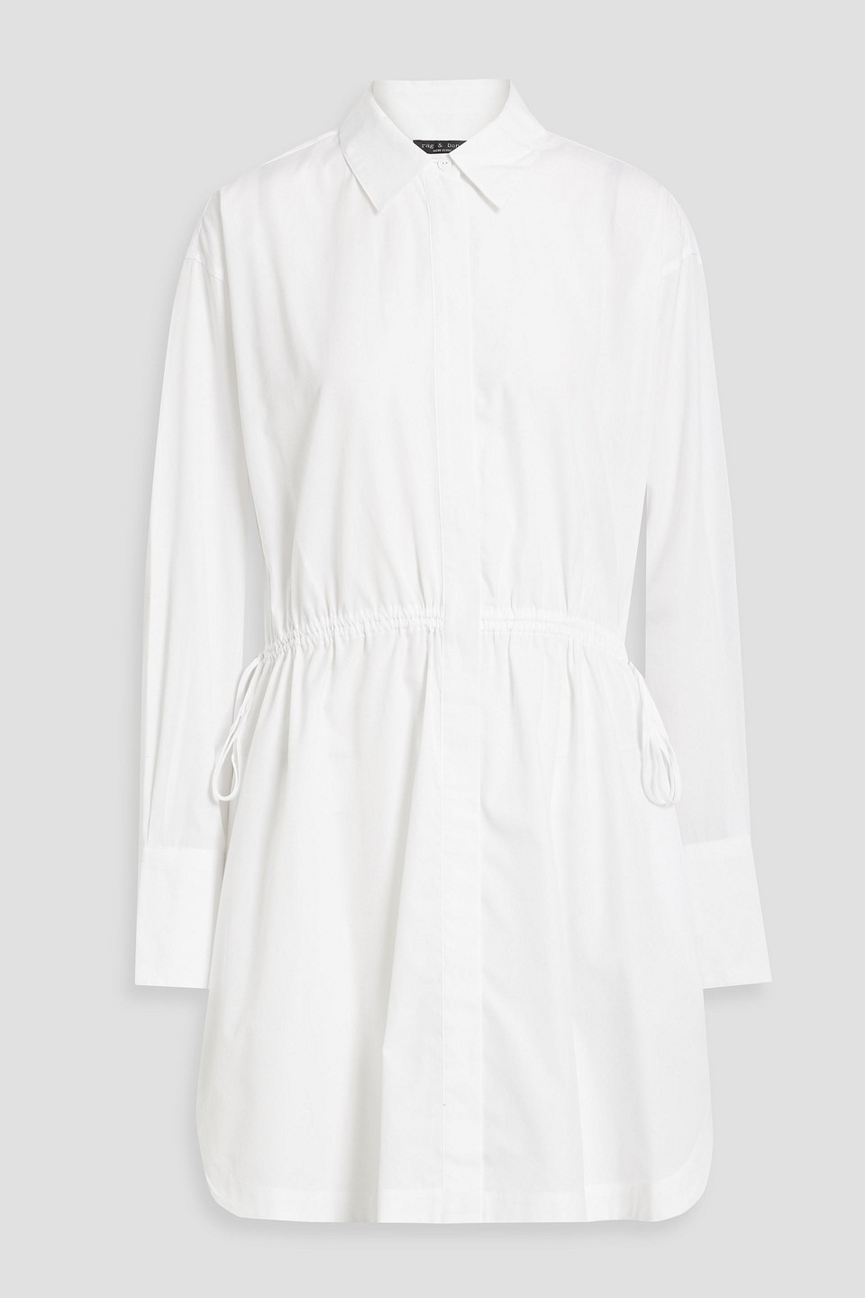 Rag & Bone Fiona Long Sleeve Cotton Poplin Shirtdress In White