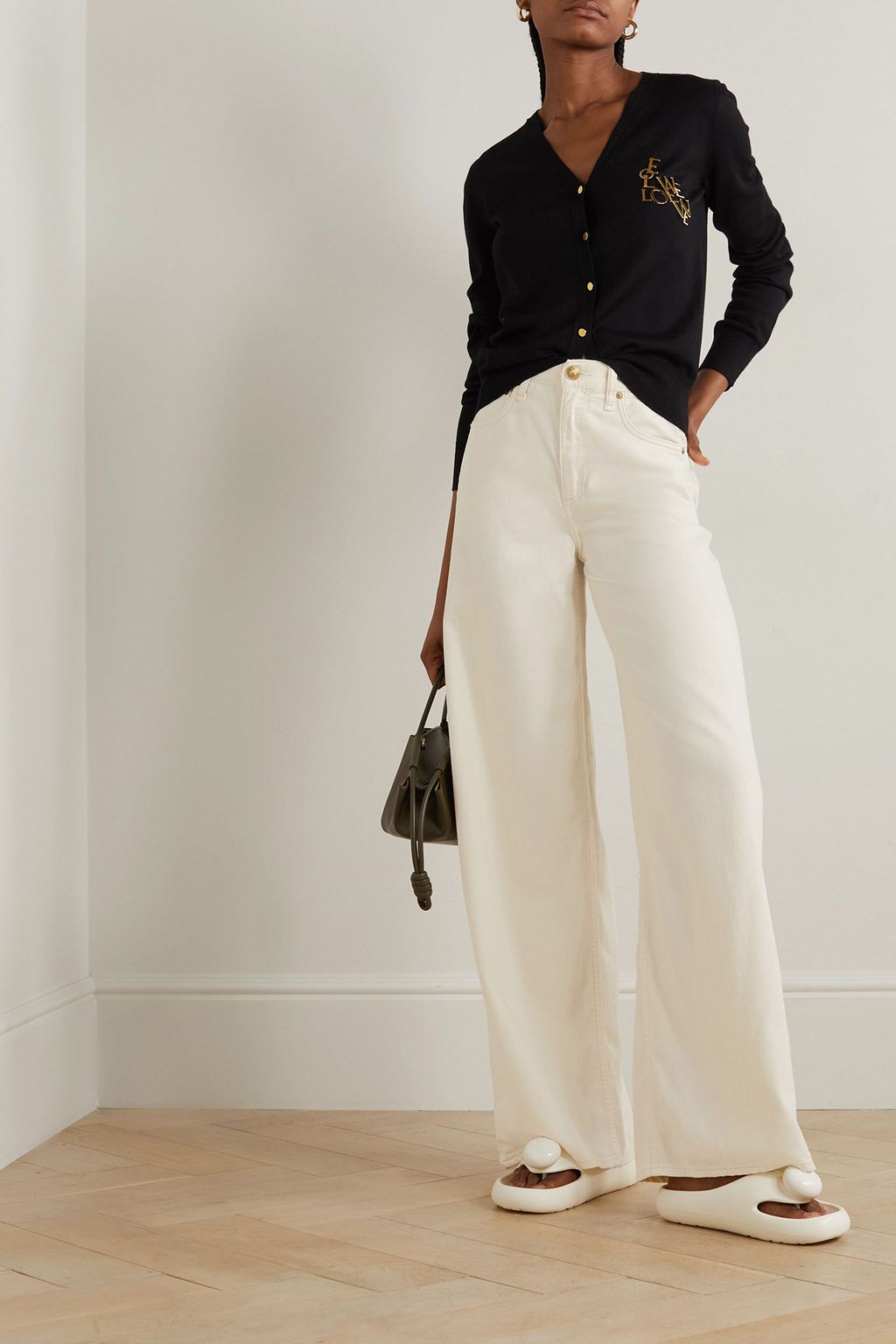 RAG & BONE بنطال جينز Sofie بخصر عالٍ وأرجل واسعة