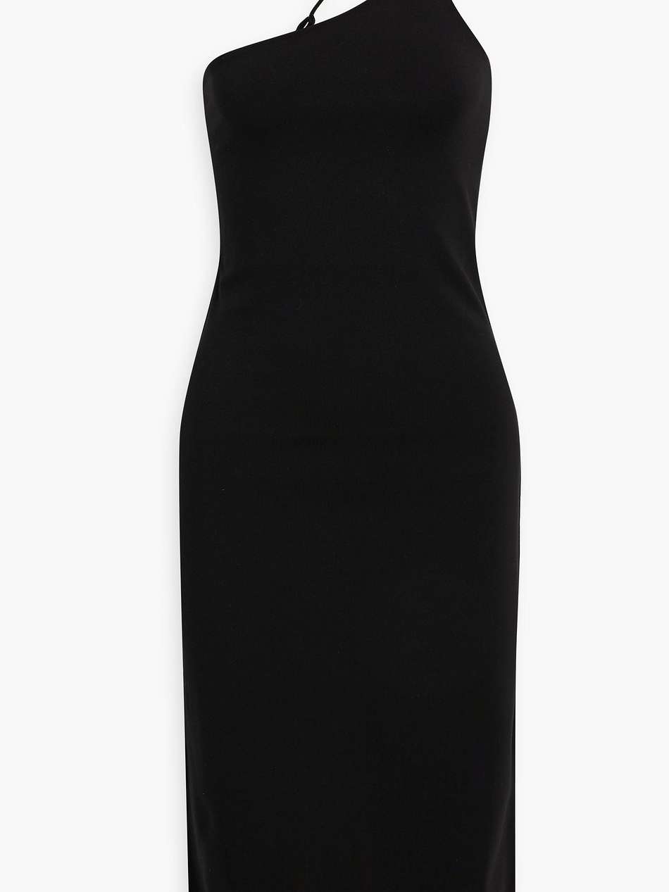 irina one-shoulder stretch-jersey midi dress