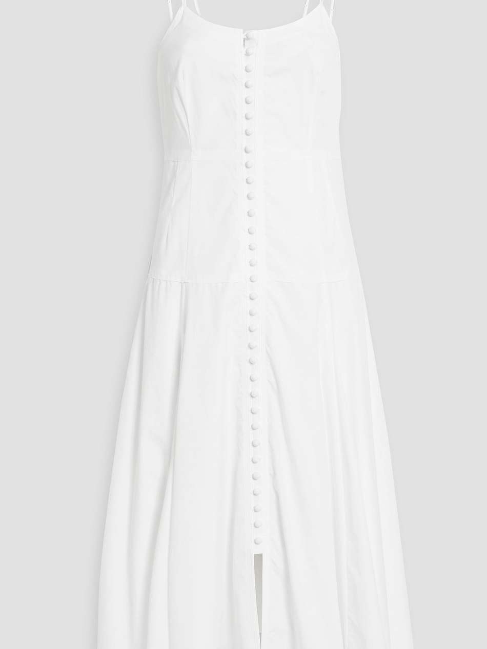 misty cotton-poplin midi dress