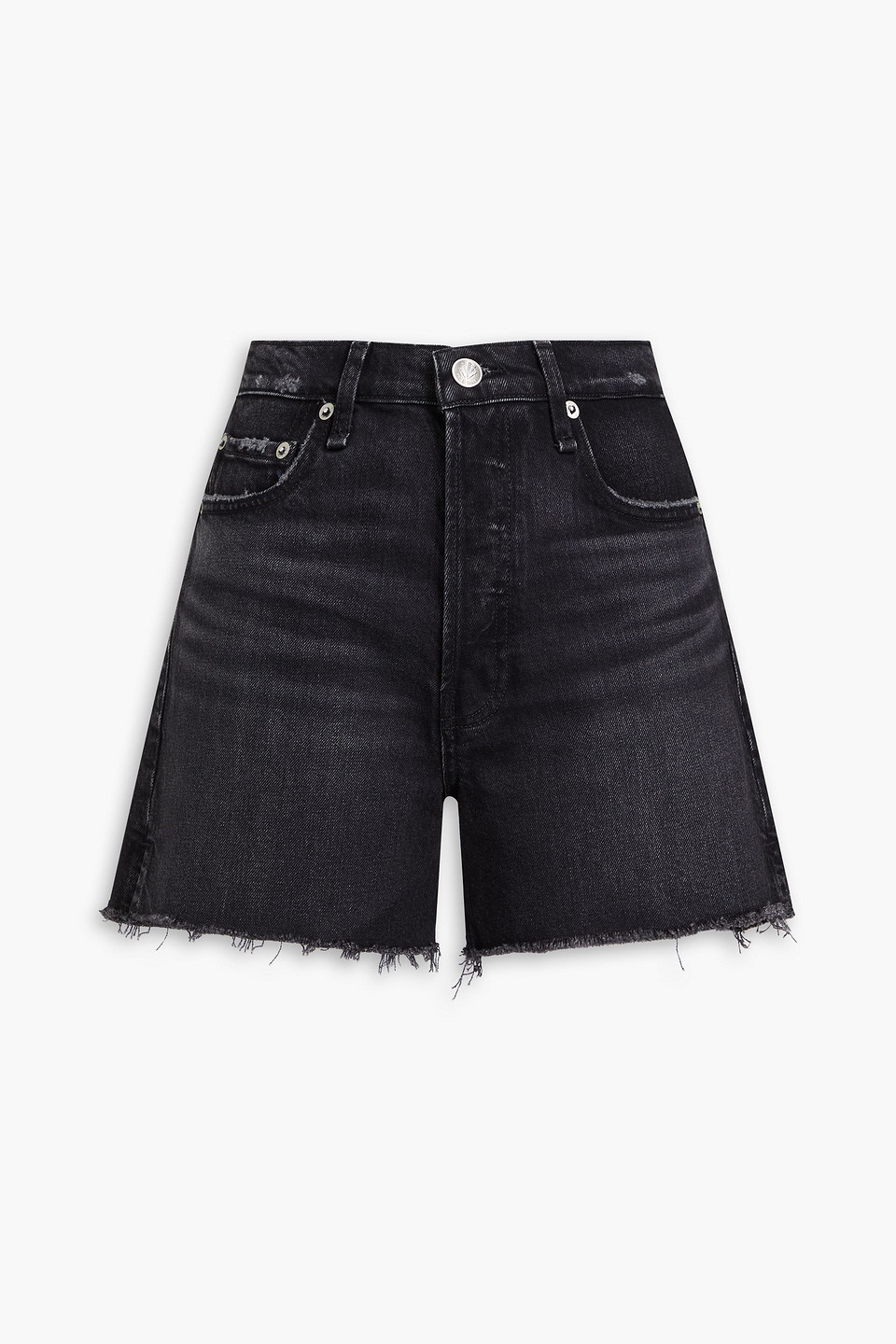 Rag & Bone Distressed Denim Shorts In Black