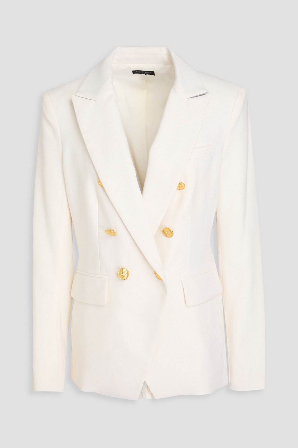 Rag & Bone Preston Double-breasted Wool-blend Crepe Blazer In White