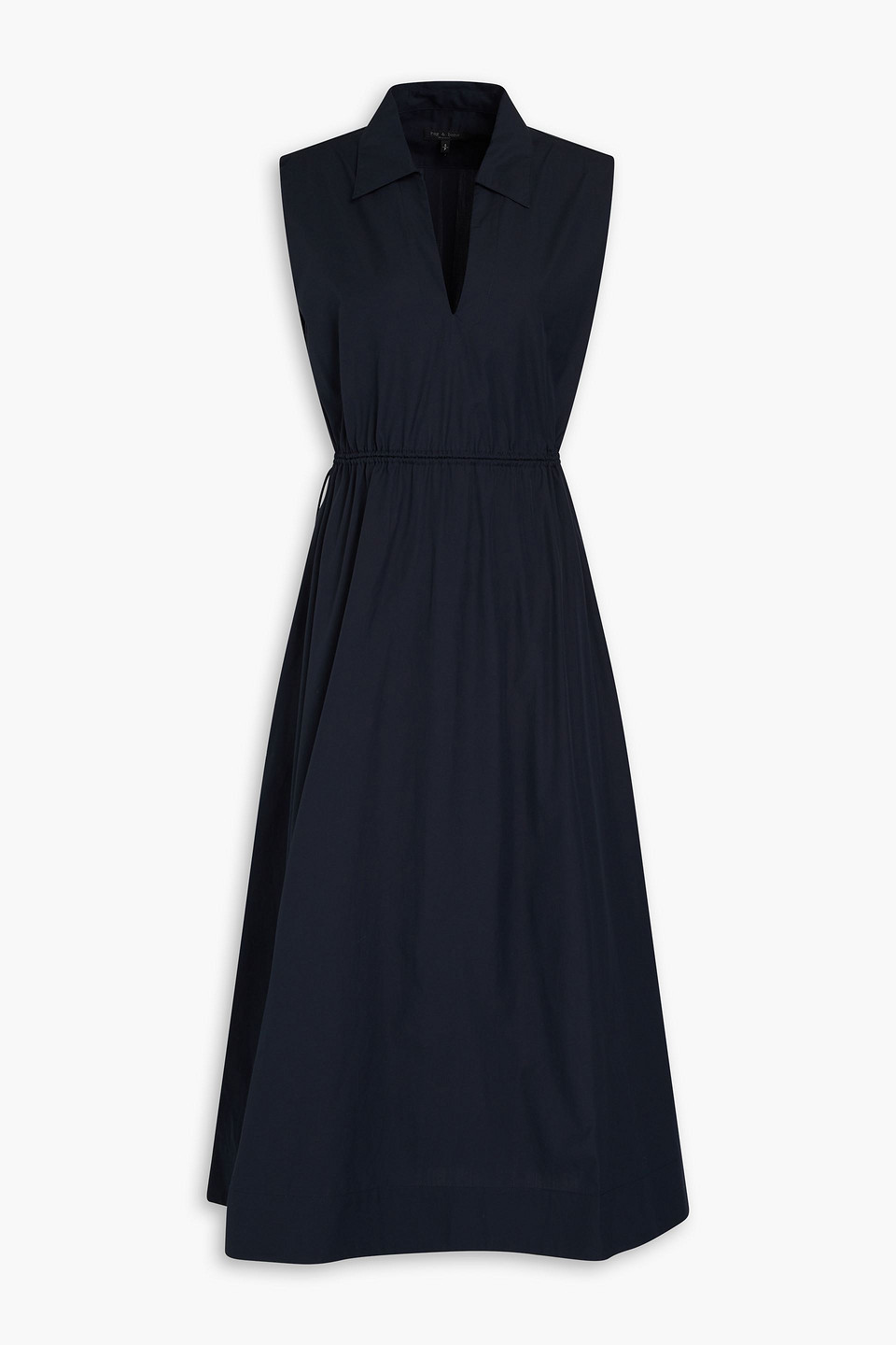 Rag & Bone Soraya V-neck Cotton-poplin Midi Dress In Salute