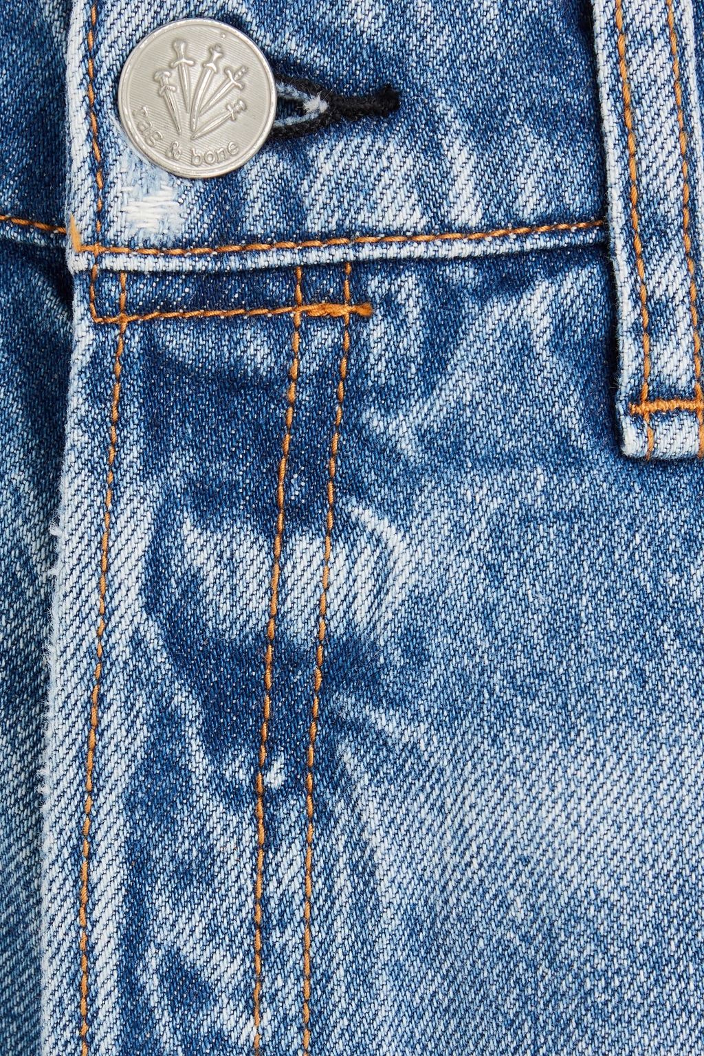 RAG & BONE شورت دينم "فينتادج كت أوف" بتصميم ممزق