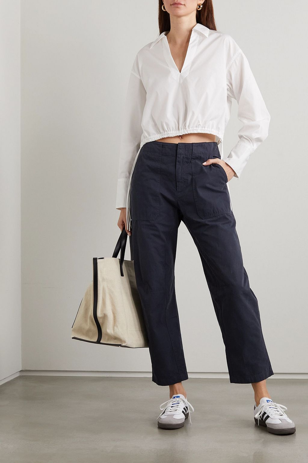 RAG & BONE Leyton cropped cotton tapered pants