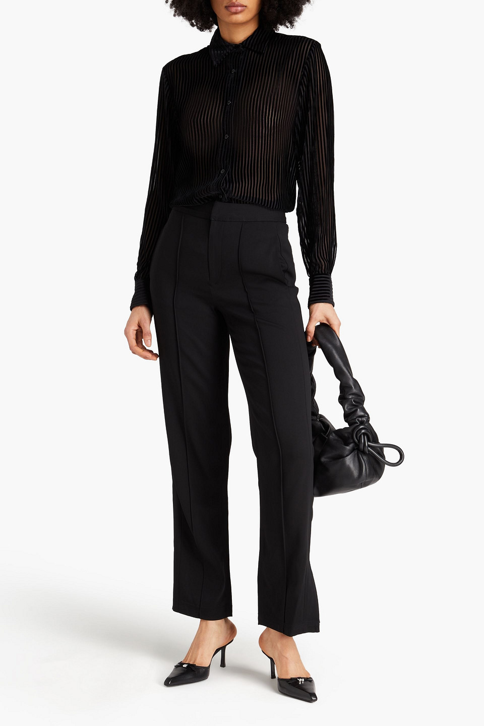 Shop Rag & Bone Cameron Crepe Straight-leg Pants In Black