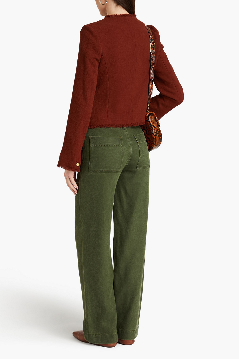 Shop Rag & Bone Carmen Wool-crepe Jacket In Brick