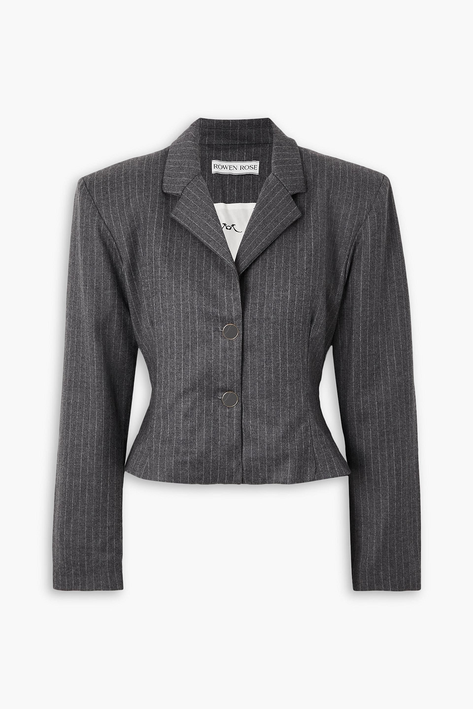 ROWEN ROSE PINSTRIPED WOOL AND CASHMERE-BLEND BLAZER