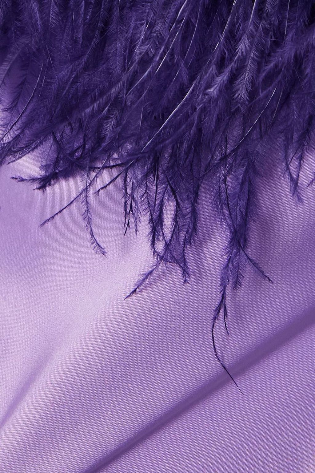 SLEEPER Boheme feather-trimmed LENZING™ ECOVERO™-satin maxi dress