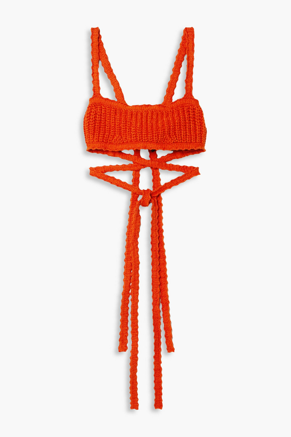 Antolina Paris Caribbean Vibes Ribbed Cotton Bra Top In Bright Orange