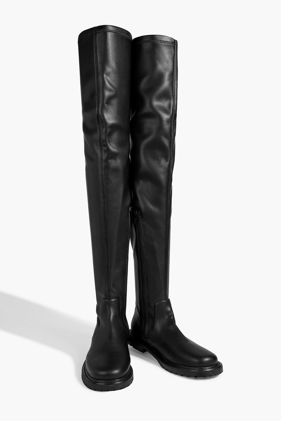 Staud Belle Faux Leather Overtheknee Boots In Black ModeSens
