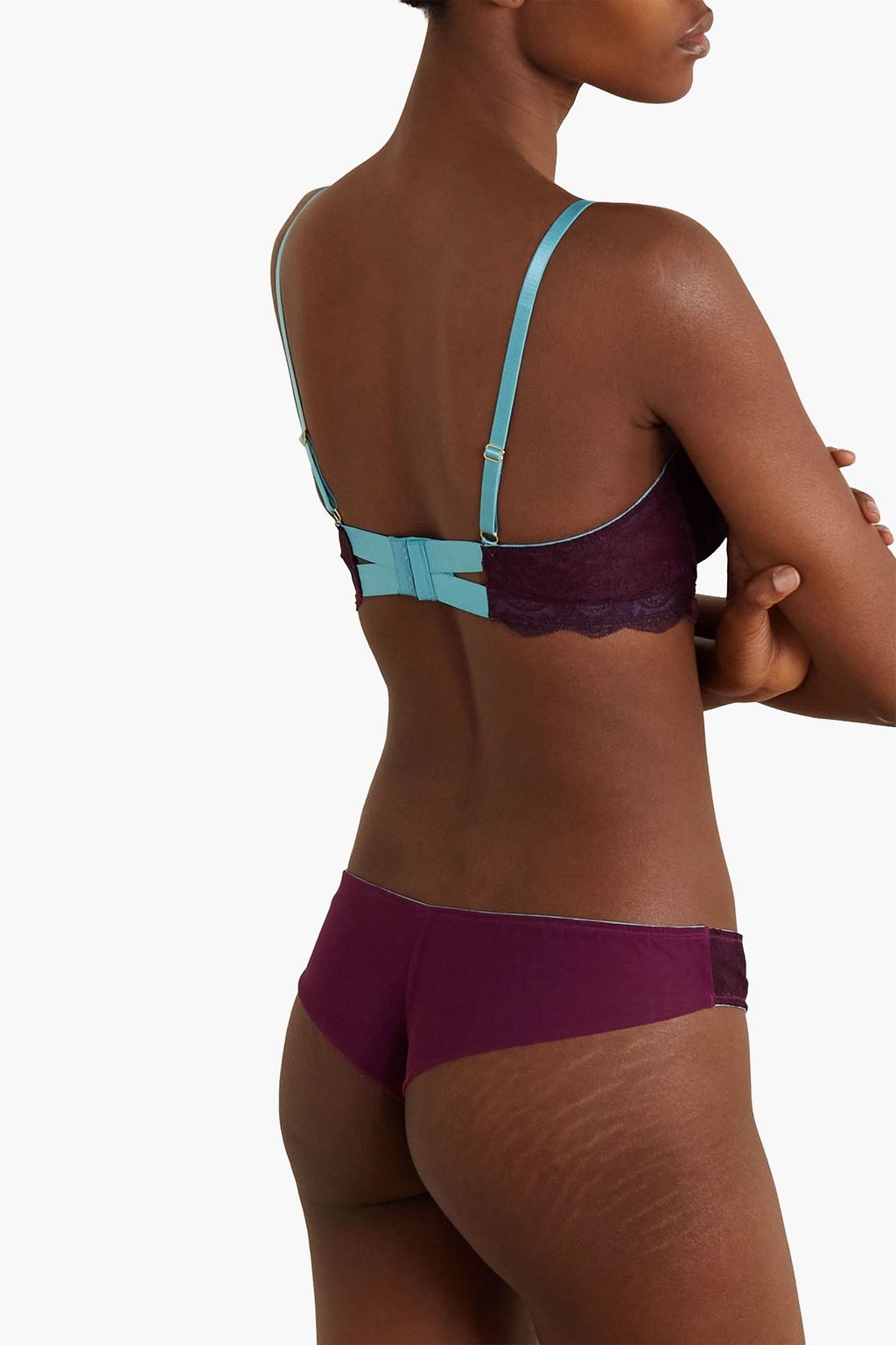 DORA LARSEN Orla tulle and lace low-rise briefs