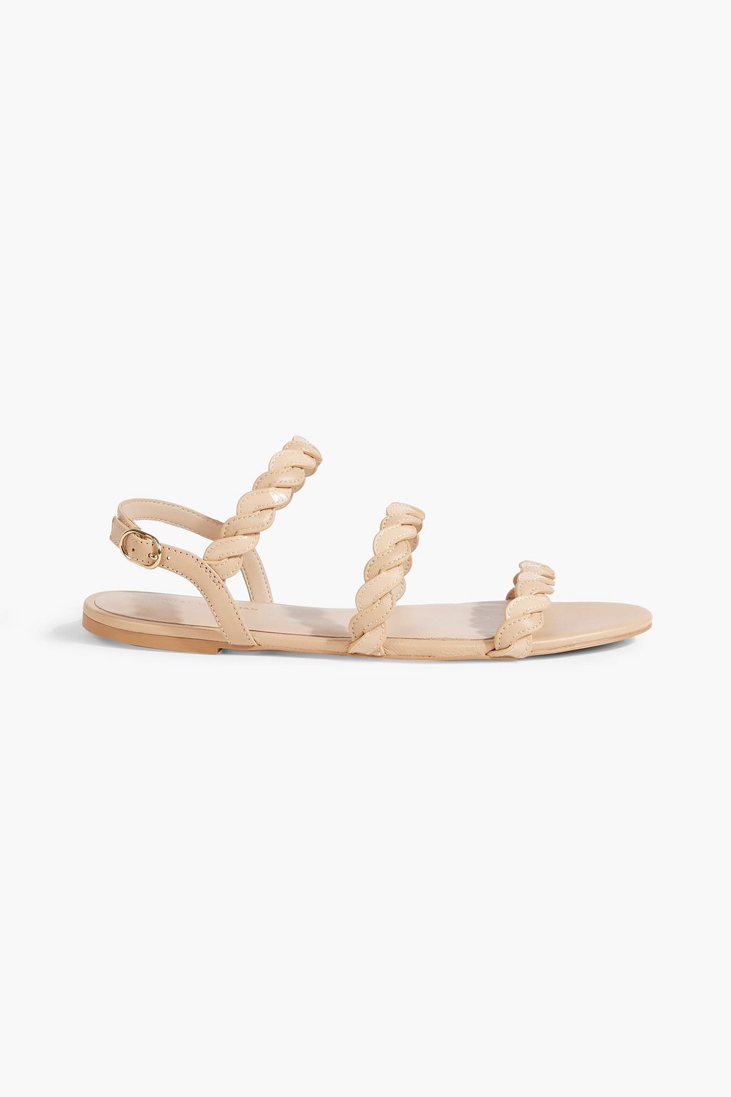 STUART WEITZMAN Twistie smooth and patent-leather slingback sandals ...