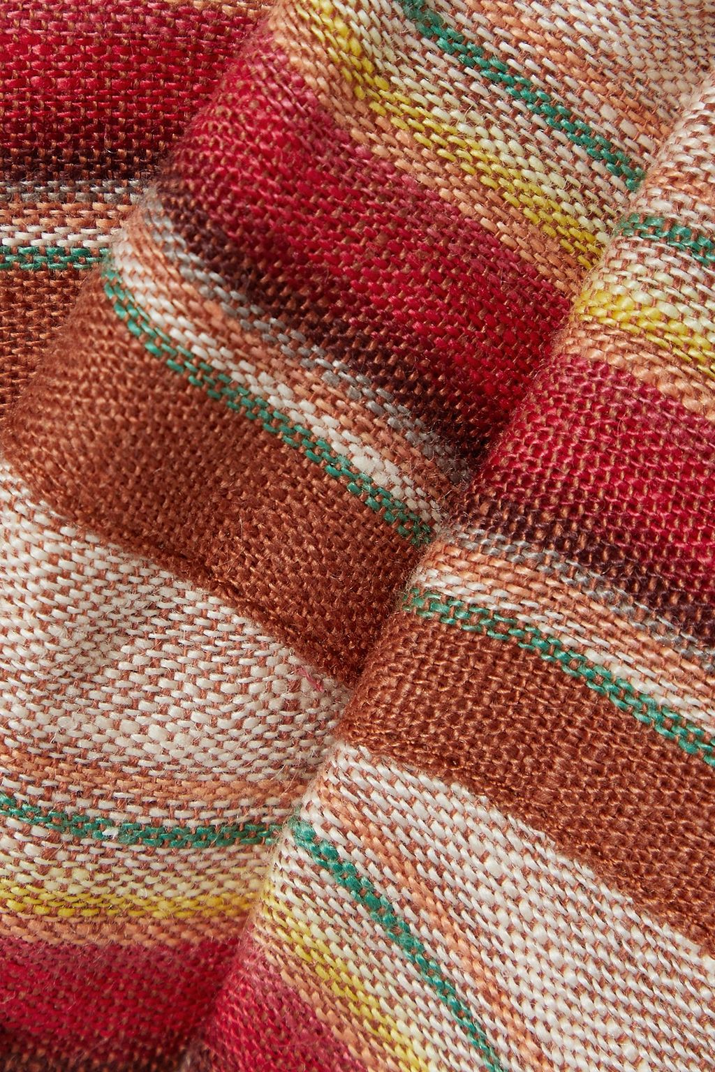 MIGUELINA توب بنمط حمالة صدر من الكتان بتصميم مخطط