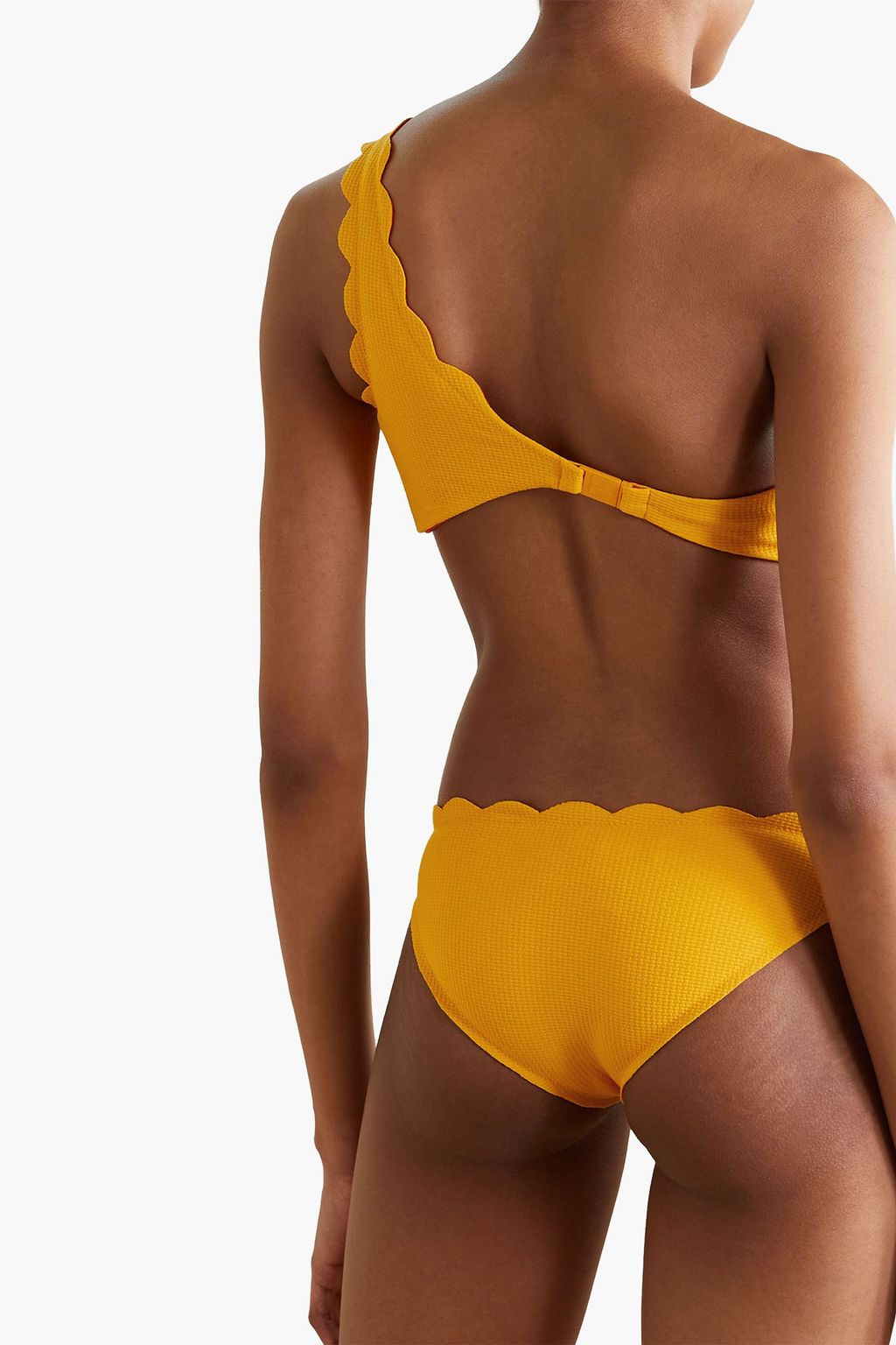MARYSIA Santa Barbara textured stretch-crepe mid-rise bikini briefs