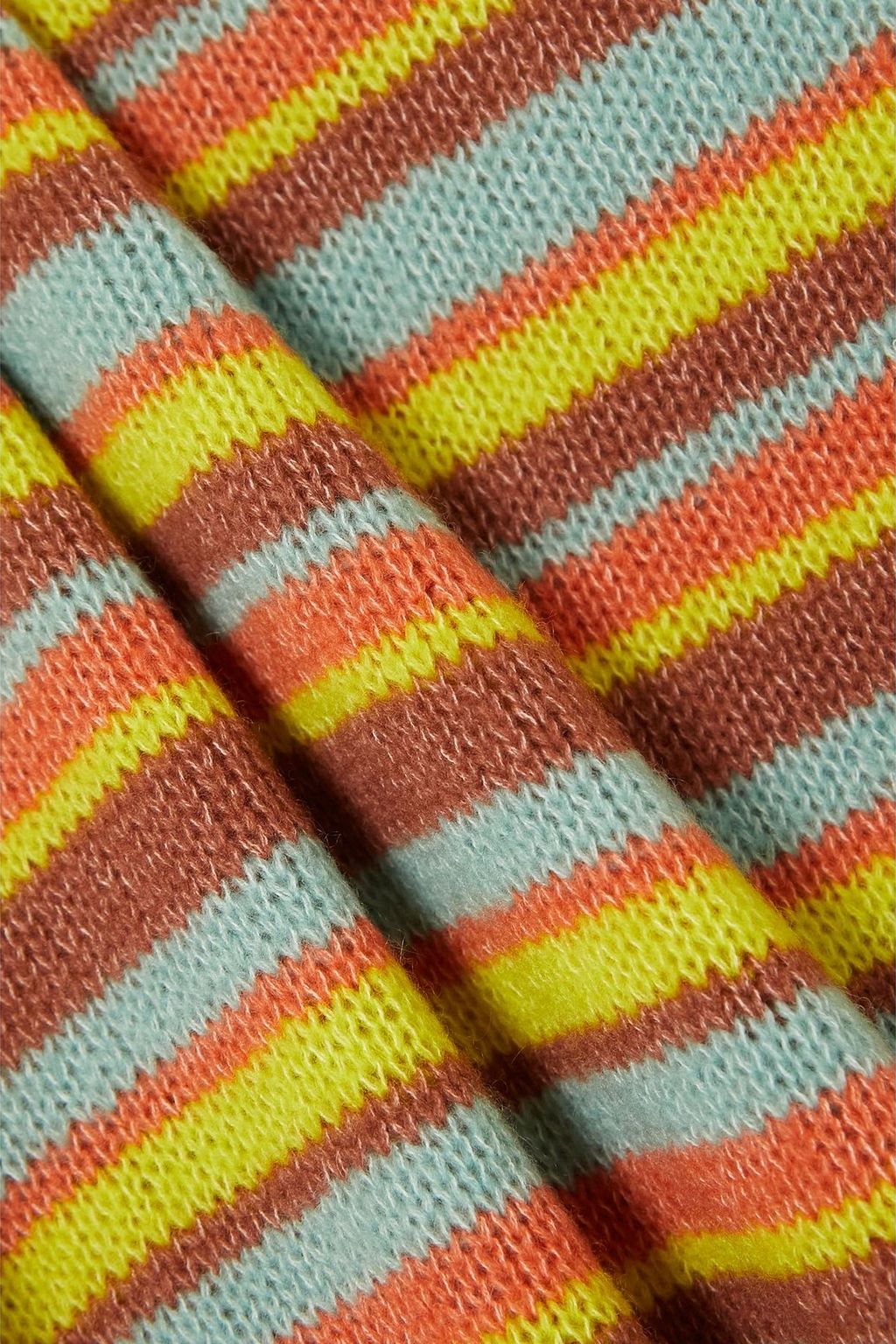 THE ELDER STATESMAN Nimbus Midikleid aus einer gestreiften Kaschmir-Baumwollmischung