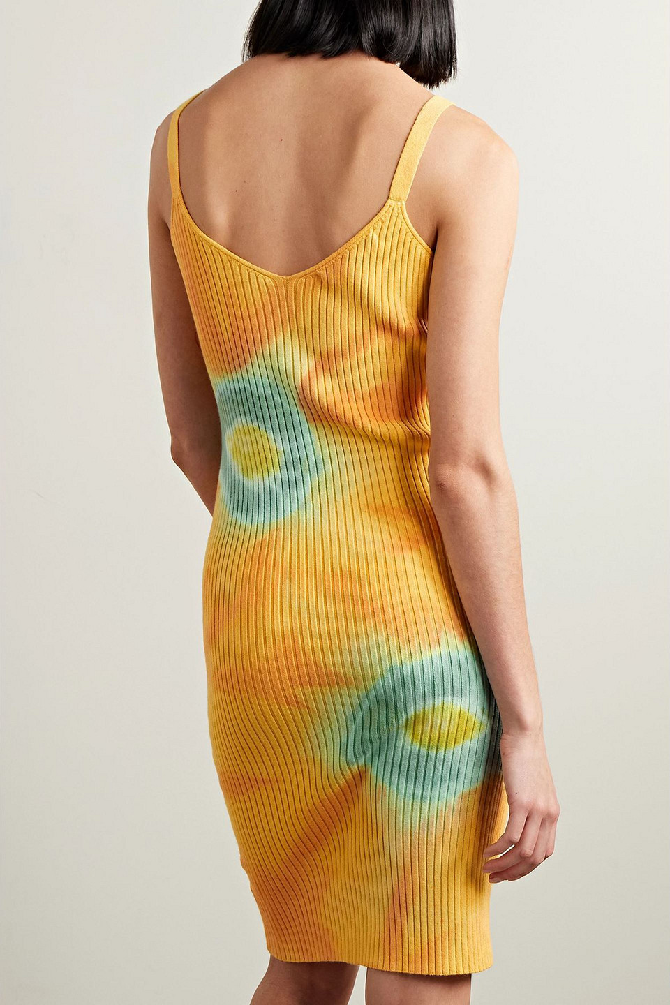The Elder Statesman Ecliptic Kleid Aus Einer Biobaumwoll-kaschmirmischung Mit Batikmuster In Yellow