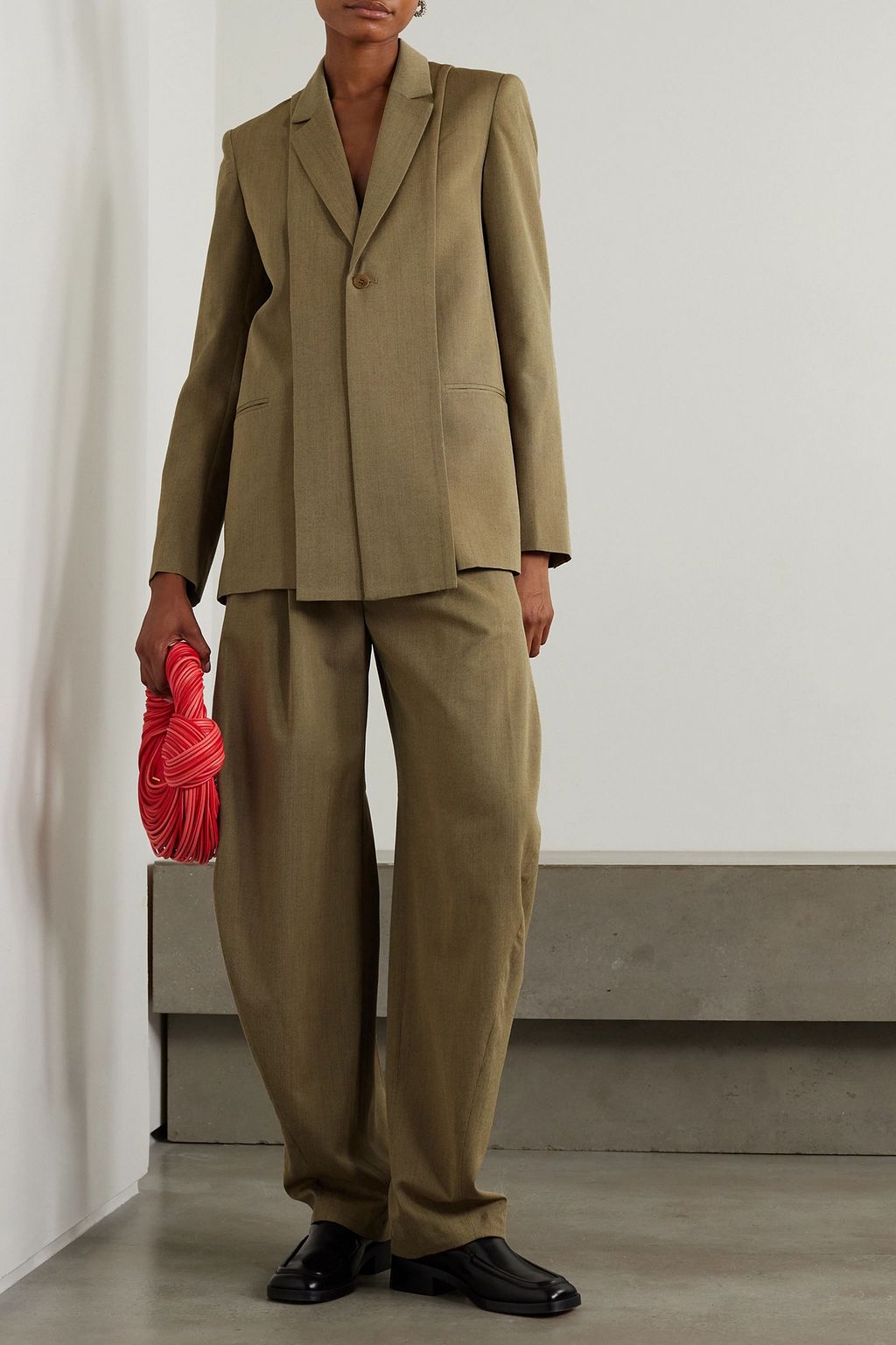 TIBI Simon pleated wool-twill pants
