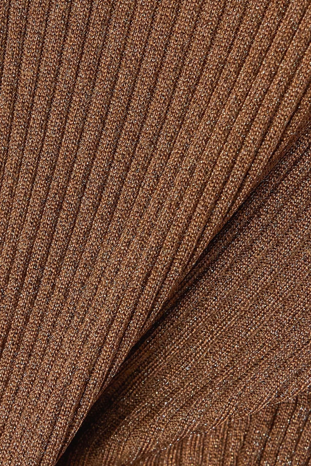 ZIMMERMANN كنزة رياضية Luminosity بياقة عالية بحبكة مضلّعة وبلون معدني