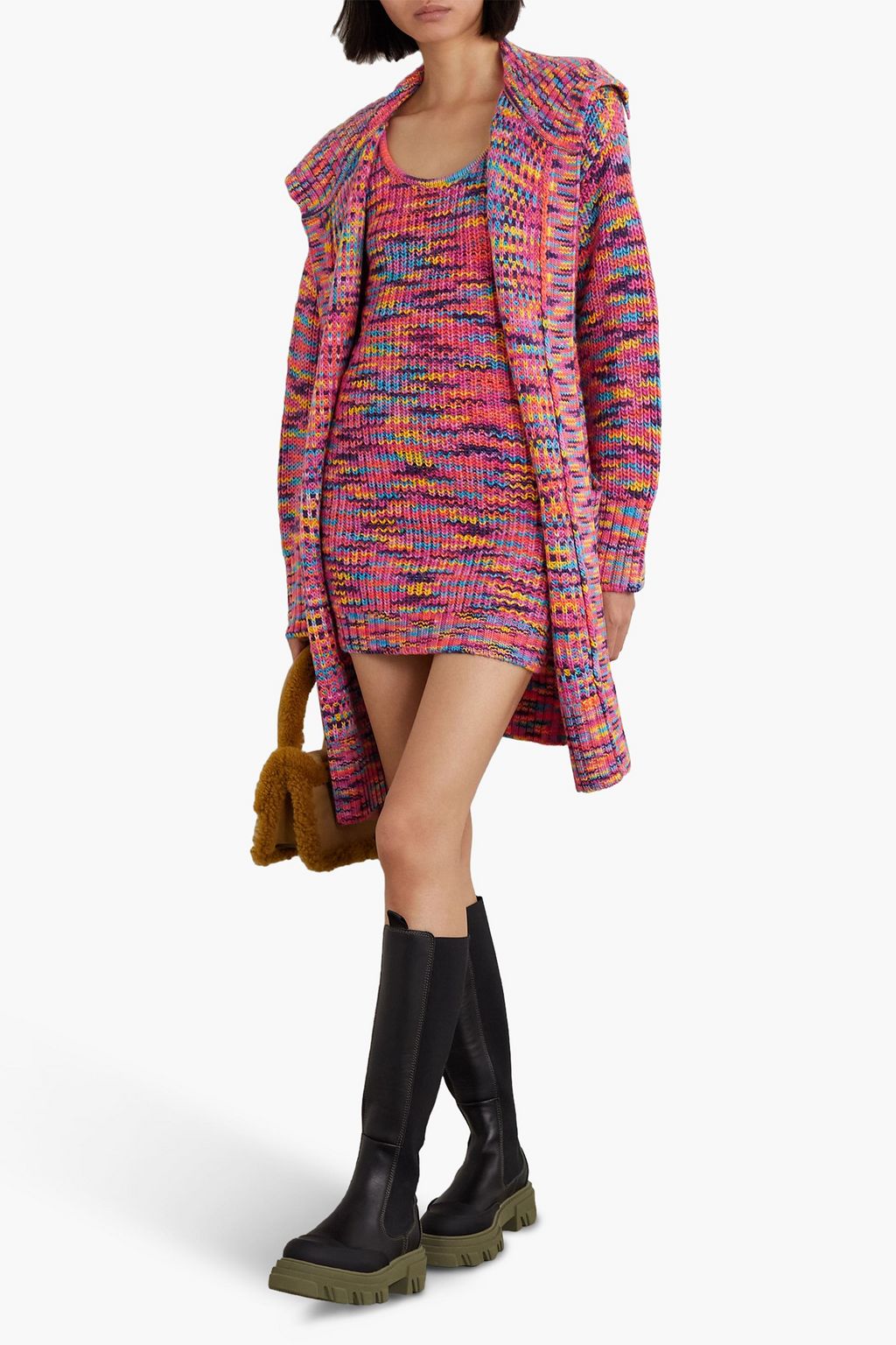 STAUD Marigold space-dyed knitted cardigan