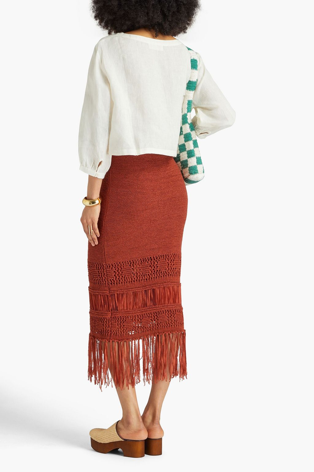 EMPORIO SIRENUSE Jinny cropped linen top