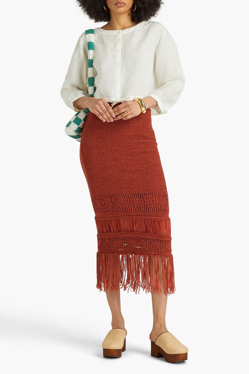 EMPORIO SIRENUSE Jinny cropped linen top