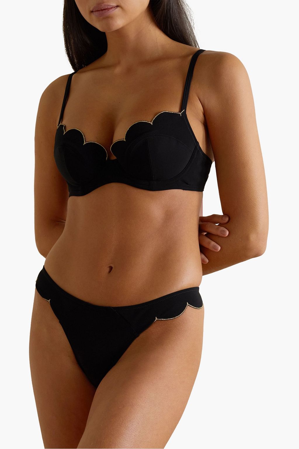 AGENT PROVOCATEUR Lorna scalloped low-rise bikini briefs