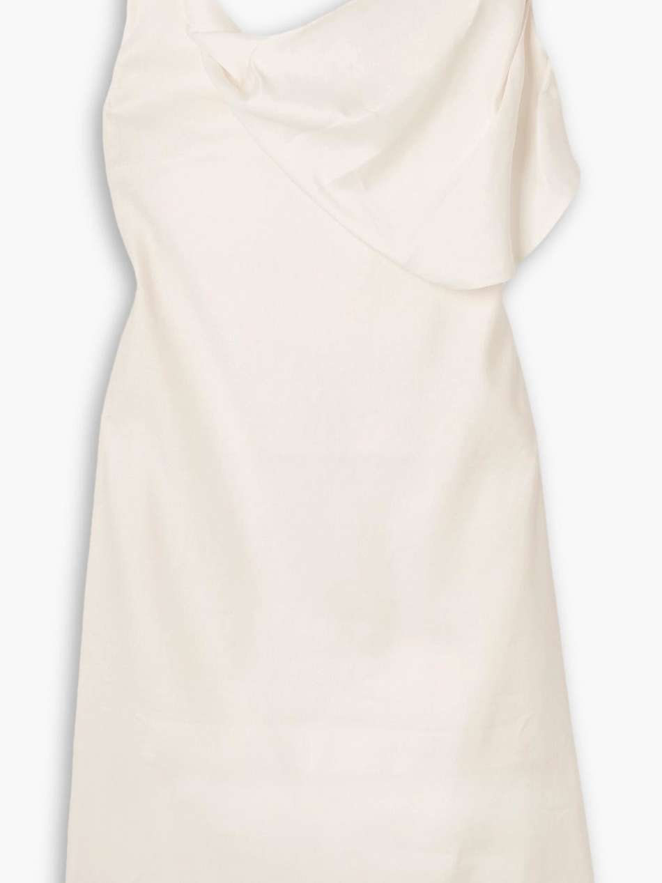 draped linen-blend dress