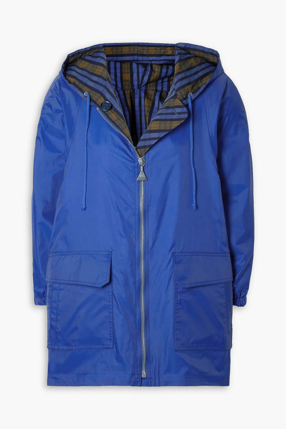 Erl Reversible Shell Hooded Parka In Royal Blue