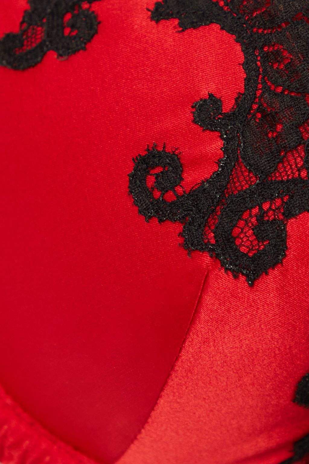 AGENT PROVOCATEUR Molly lace-trimmed stretch-silk satin underwired bra