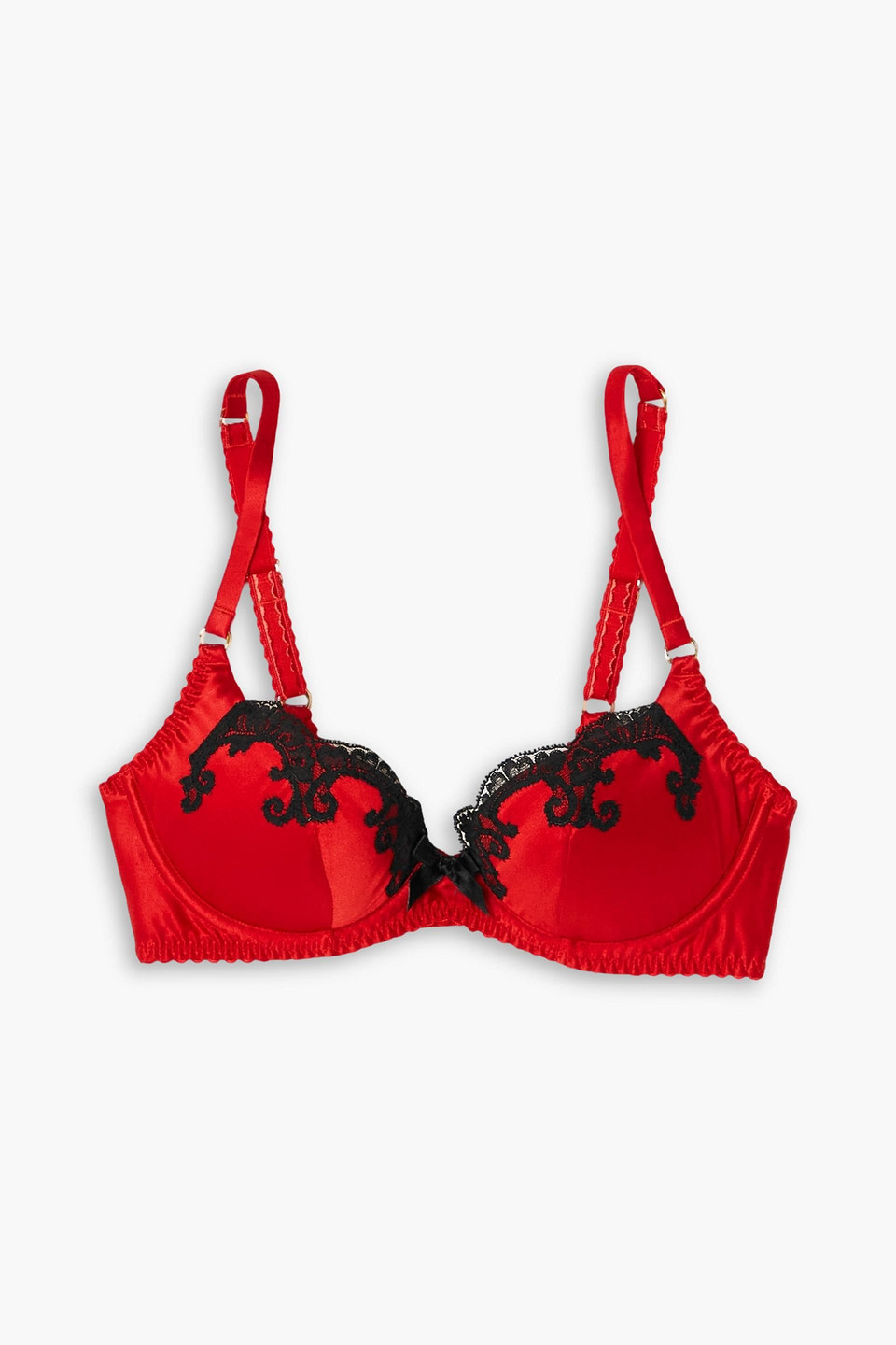 Agent Provocateur Molly lace-trimmed stretch-silk satin underwired bra