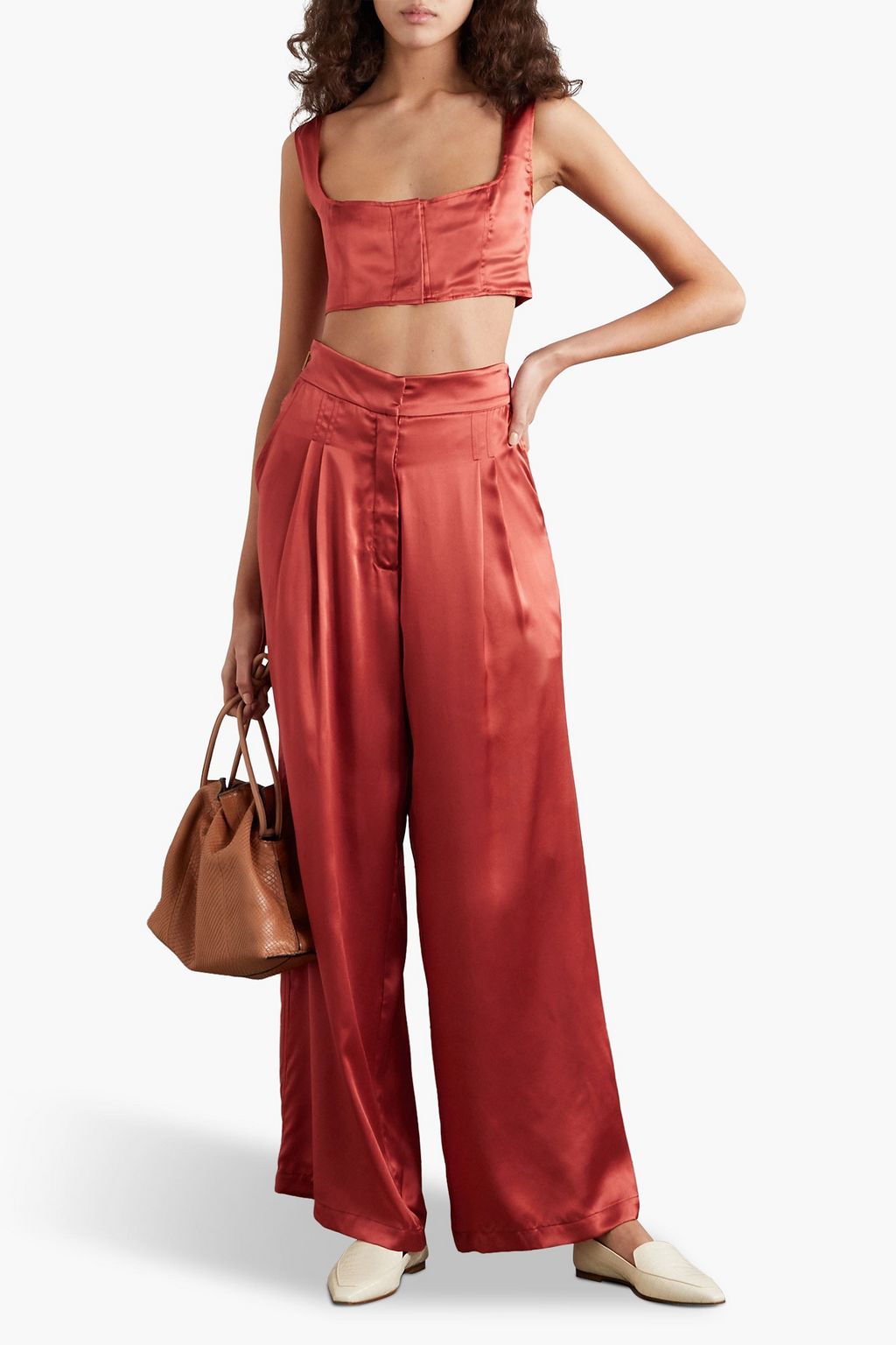 GAUCHERE Sansha silk-satin wide-leg pants