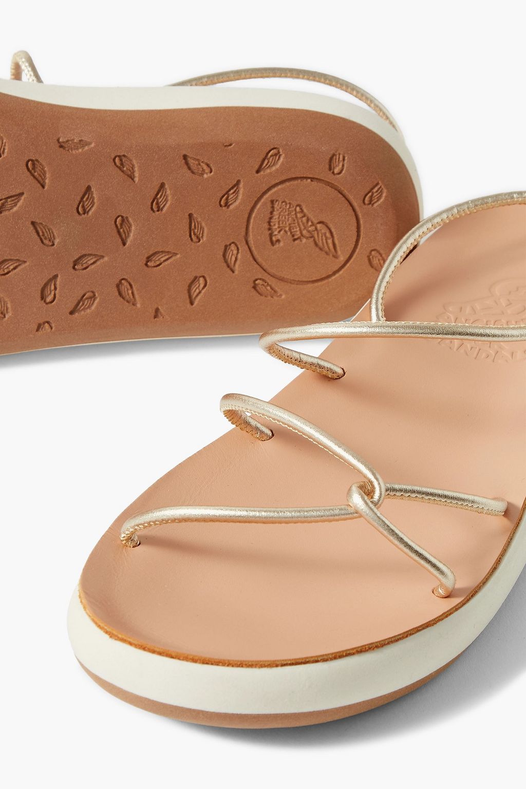 ANCIENT GREEK SANDALS Taxidi Comfort metallic leather slingback sandals