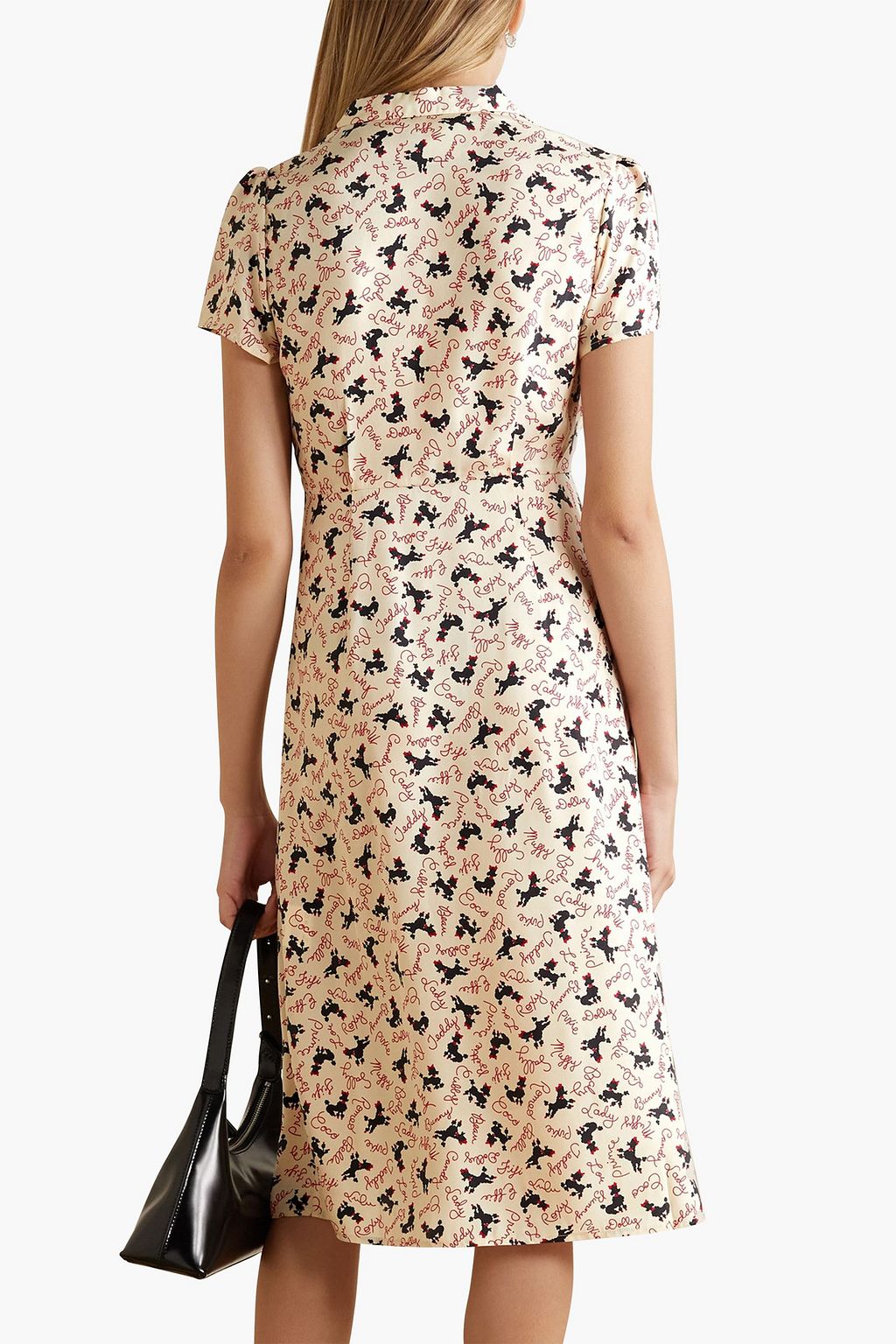 HVN Morgan printed silk crepe de chine dress