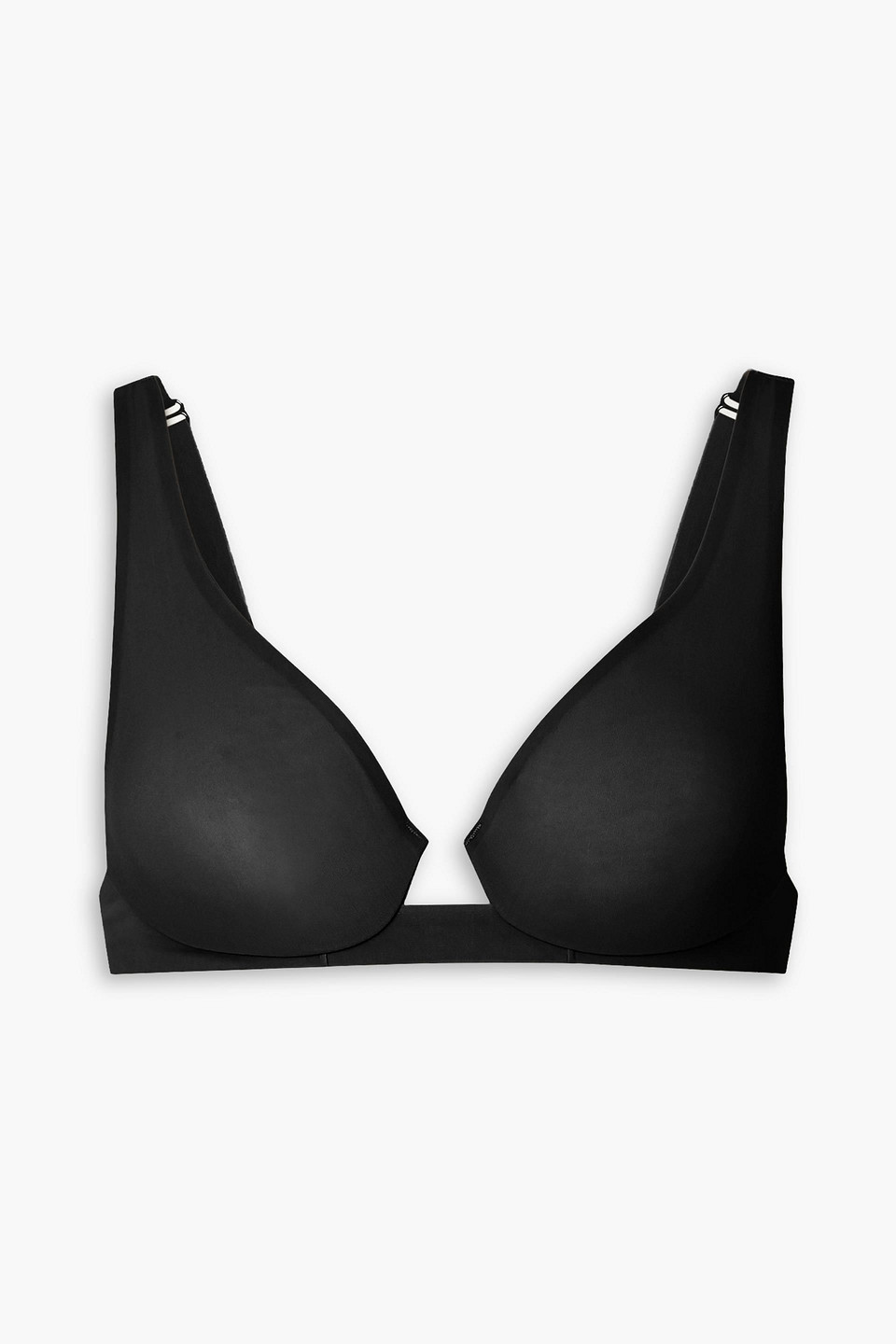Naked stretch-mesh underwired plunge bra