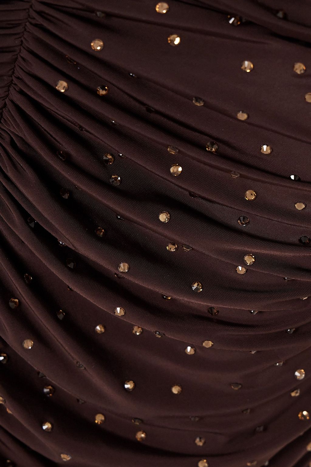 ALEX PERRY Haisley crystal-embellished ruched stretch-jersey midi skirt