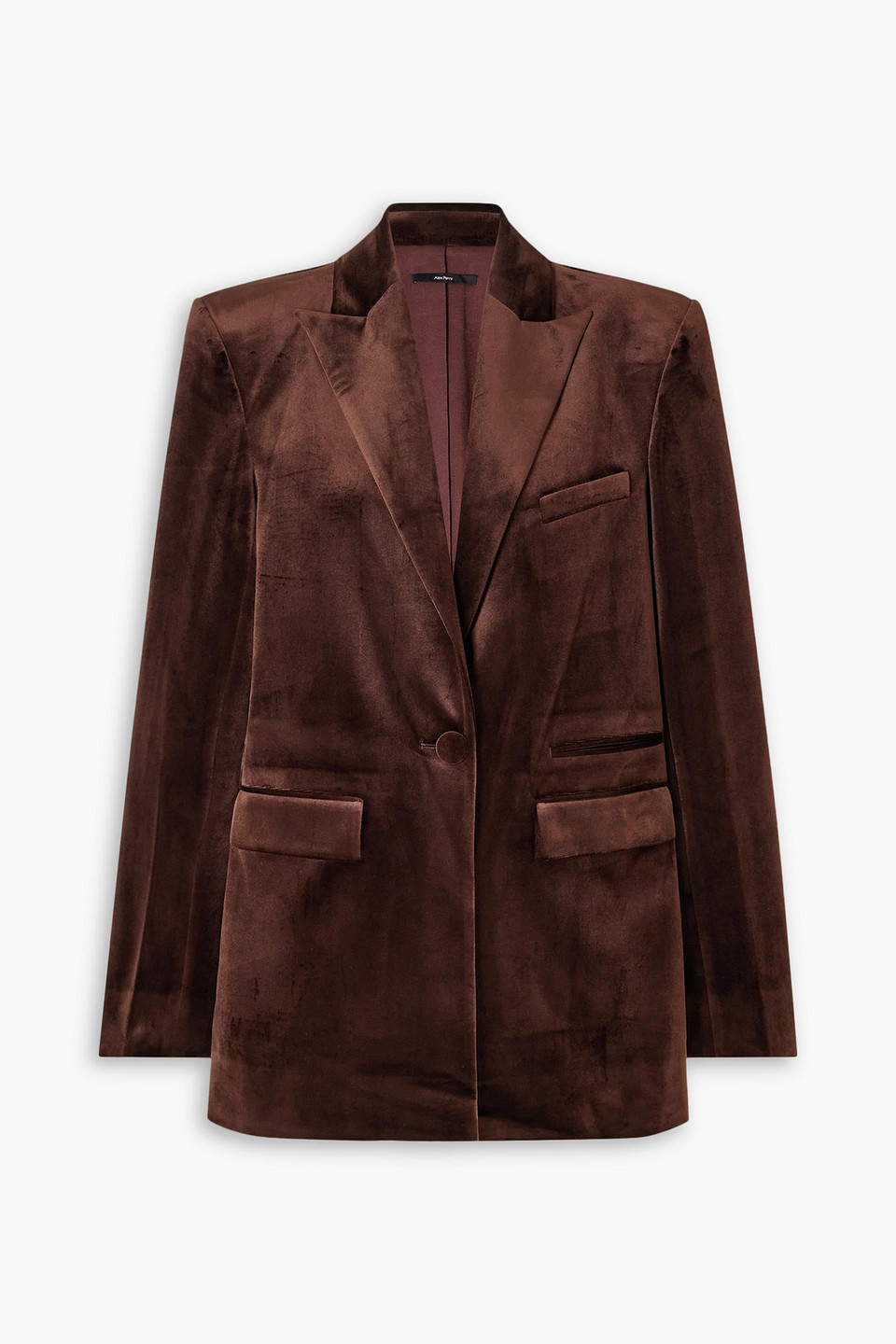 Alex Perry Barlow Stretch-velvet Blazer In Dark Brown