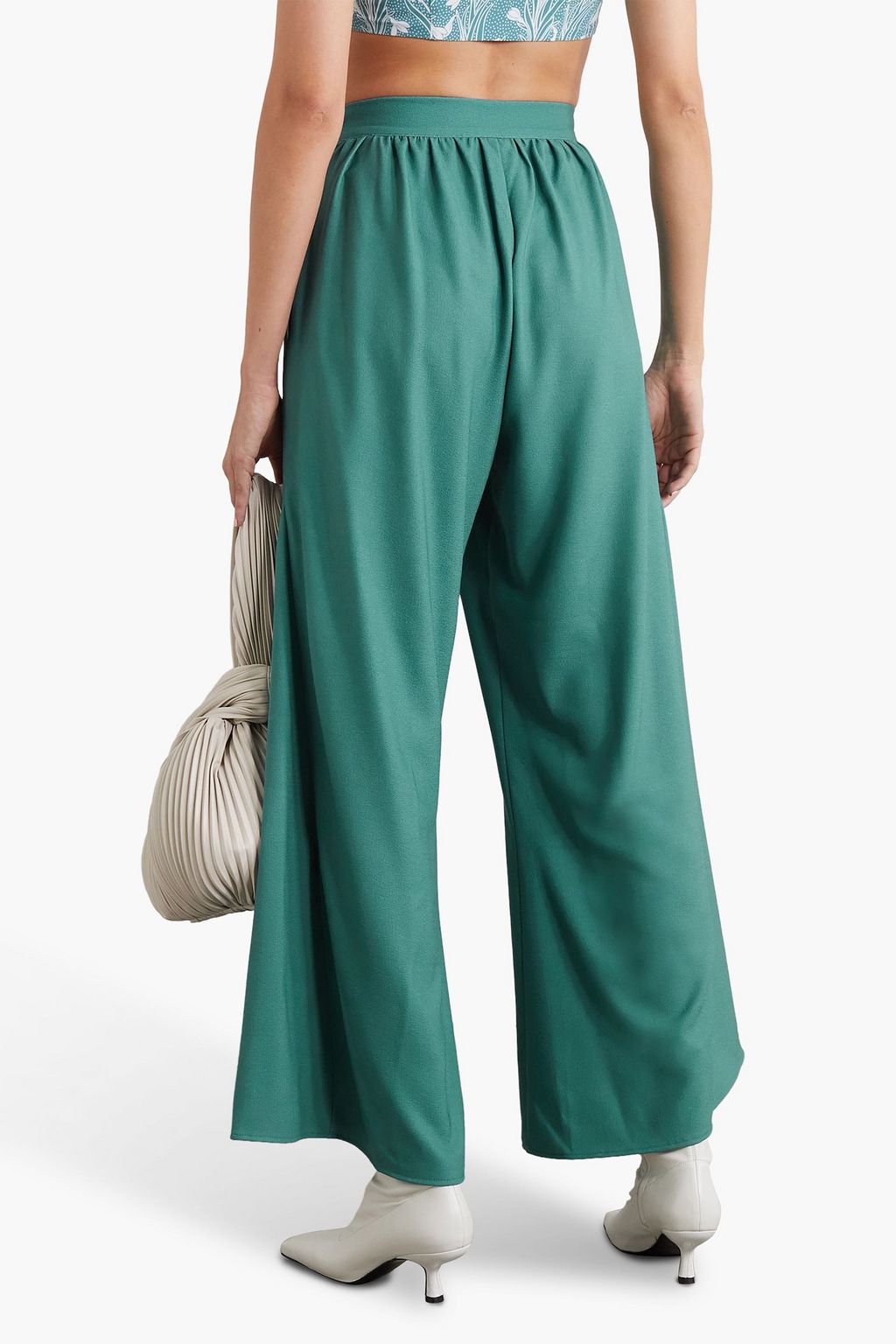 MIAOU Arielle gathered crepe wide-leg pants | THE OUTNET