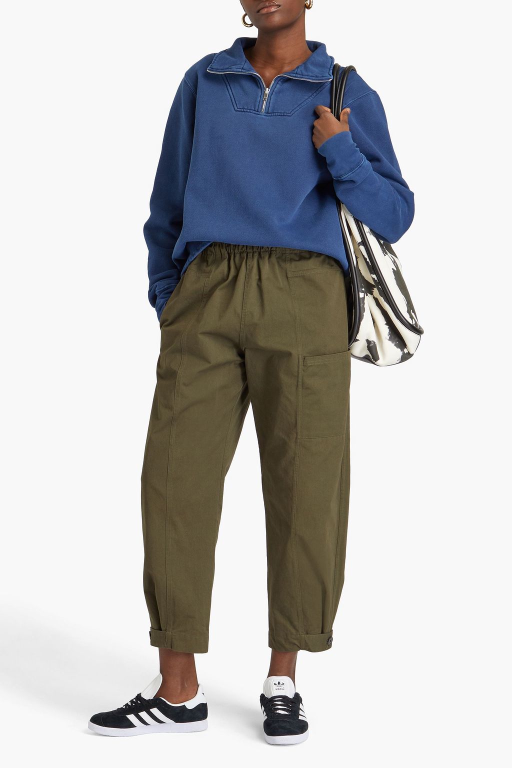 LES TIEN Yacht cotton-fleece half-zip sweatshirt