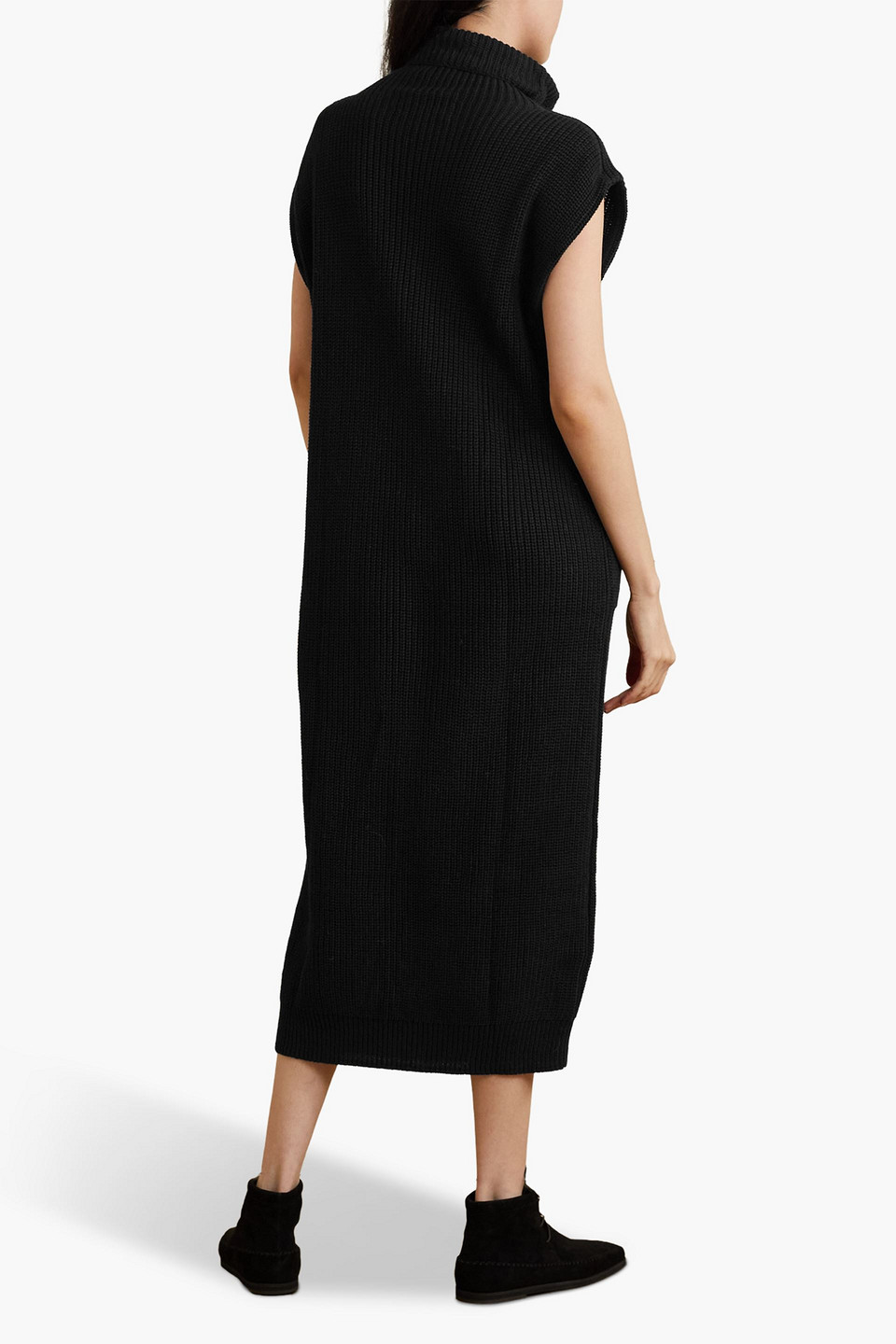 MARA HOFFMAN FADIA RIBBED COTTON TURTLENECK DRESS