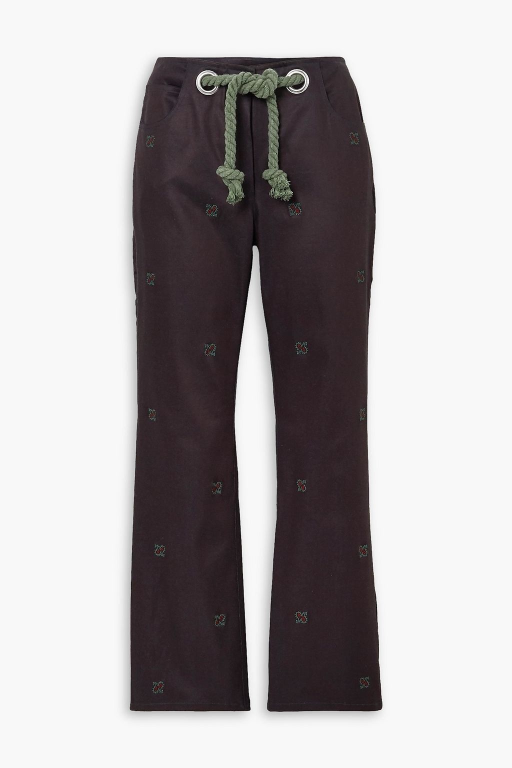 MIAOU Tommy cotton blend sateen straight leg pants THE OUTNET