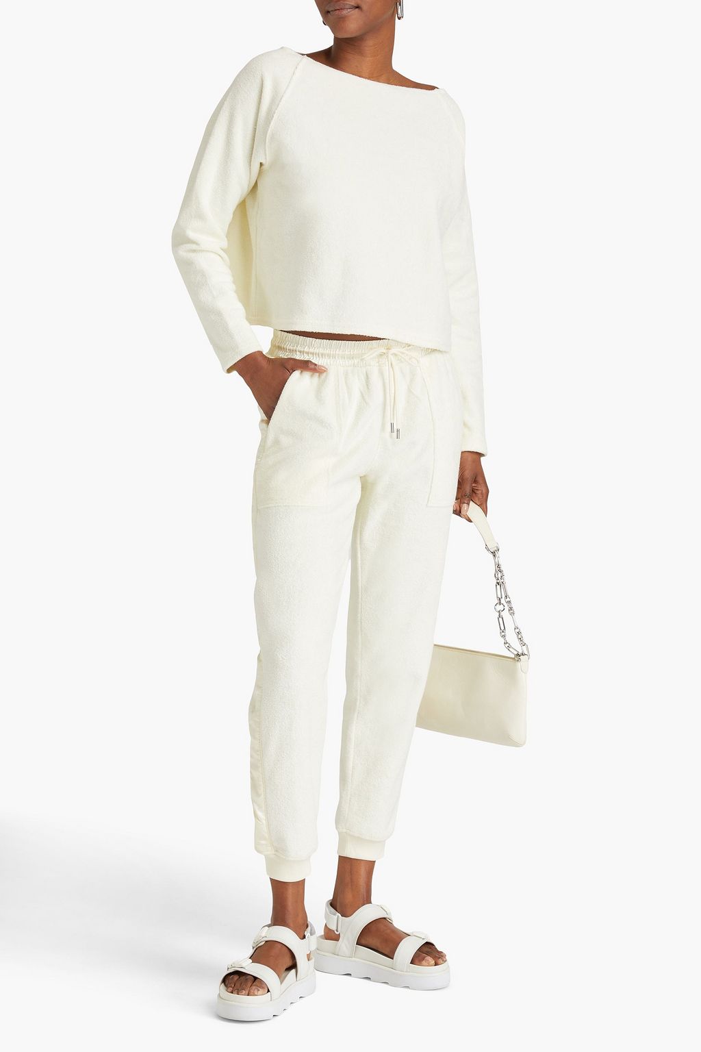 ATM ANTHONY THOMAS MELILLO Satin-trimmed cotton-terry track pants