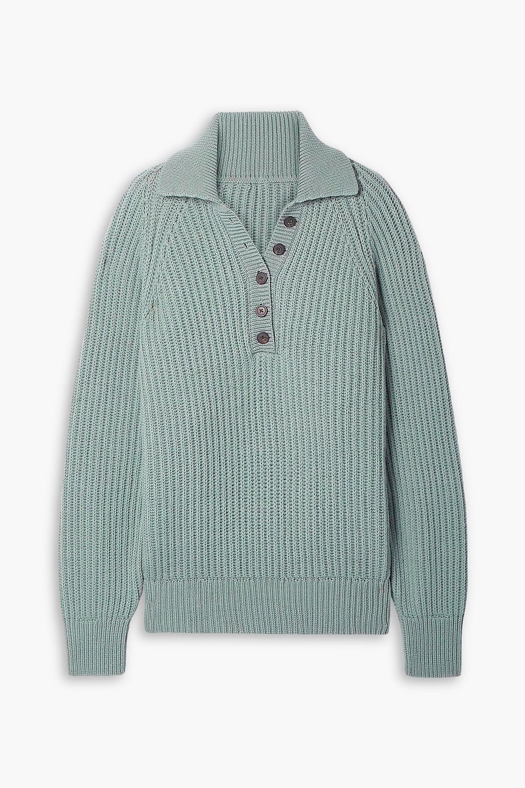 MARA HOFFMAN Juliana ribbed wool polo sweater THE OUTNET